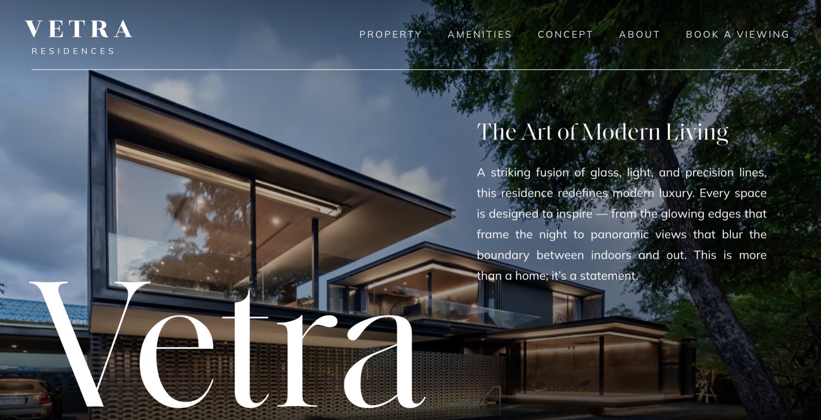 The Vetra Residences demo landing page