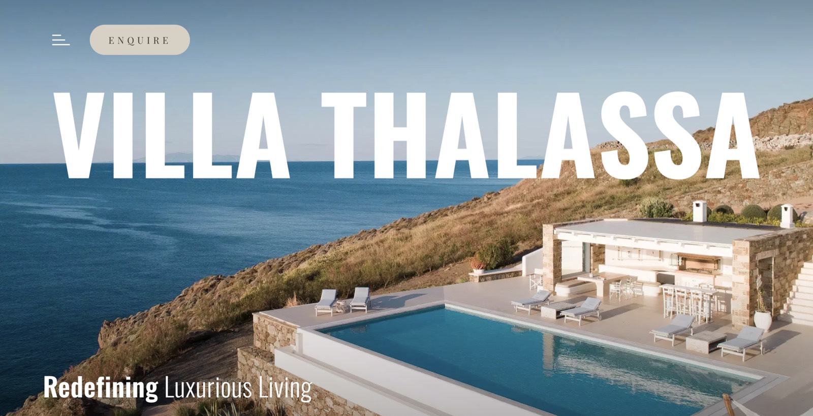 The Villa Thalassa demo landing page