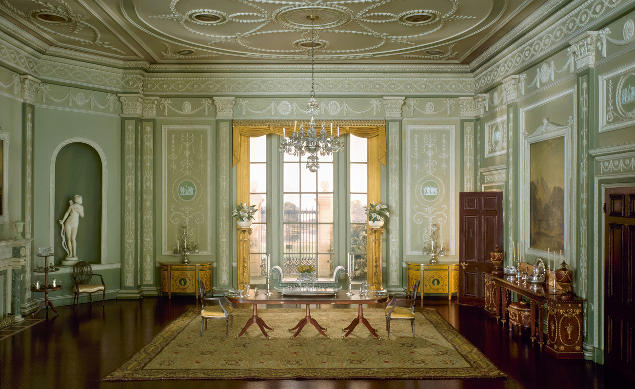 A château salon dressed for a celebration