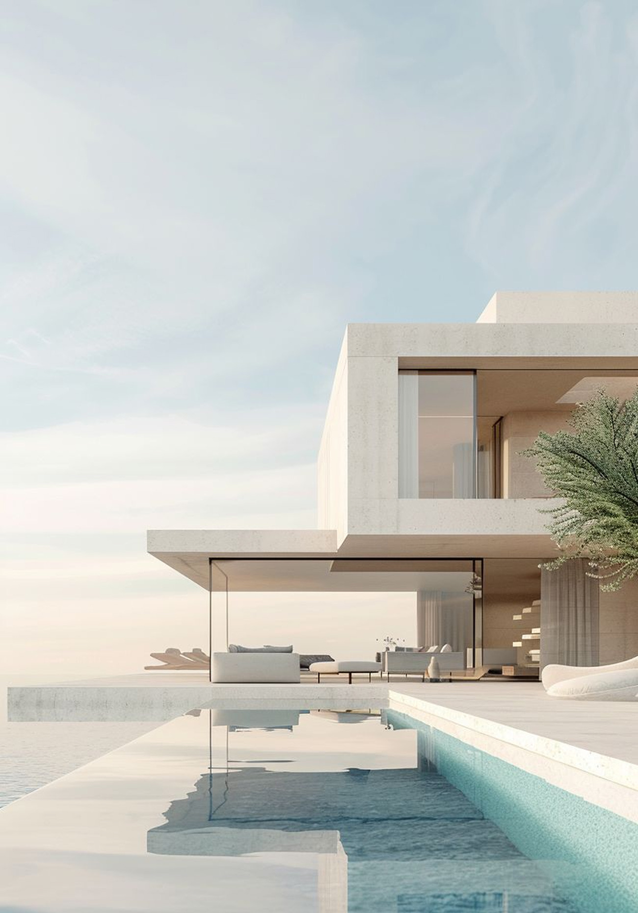 Contemporary villa with an infinity pool overlooking the Aegean Sea