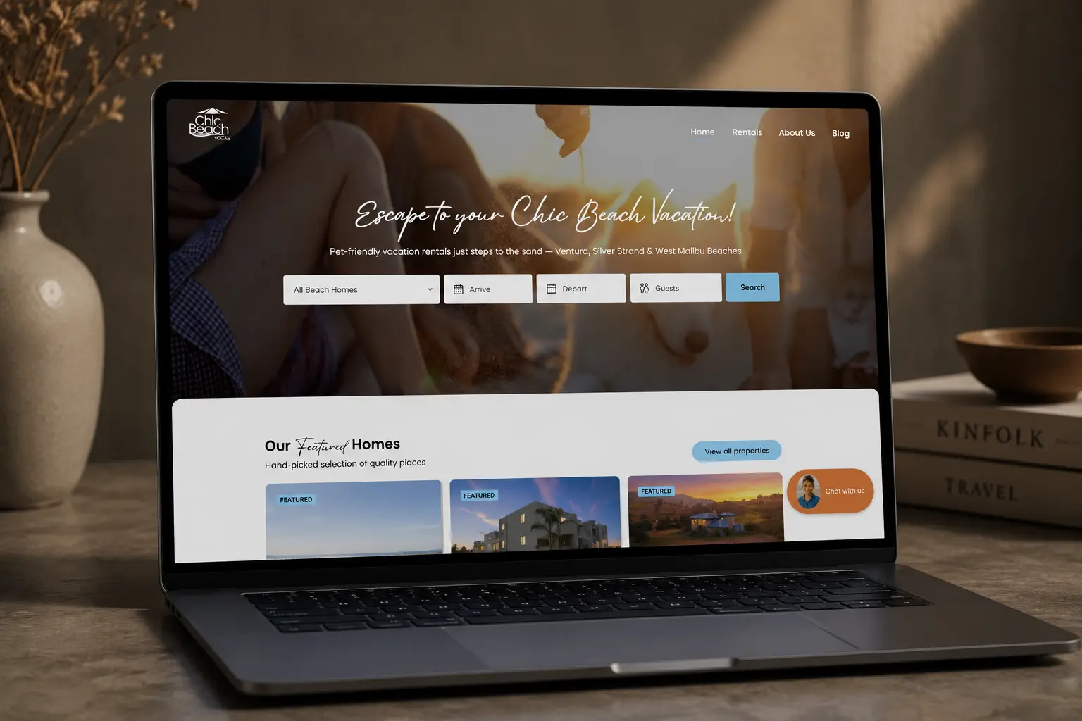 Direct-Booking Site for Luxury Beach Rentals